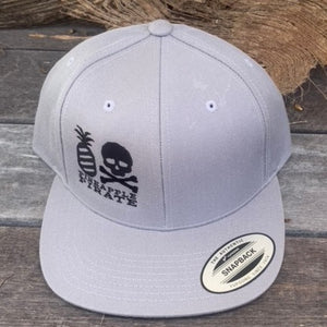 Grey Snapback Flat Bill Hat