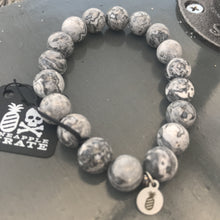 Load image into Gallery viewer, Map Stone Jasper Solo Stretch Bracelet in Matte or Polished Stone