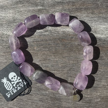 Load image into Gallery viewer, Amethyst Squared Bead Solo Stretch Bracelet