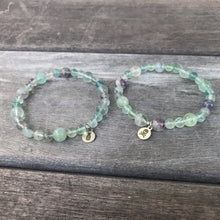 Load image into Gallery viewer, Fluorite Solo or Double Wrap Stretch Bracelet