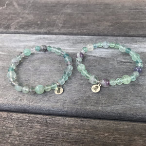 Fluorite Solo or Double Wrap Stretch Bracelet