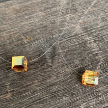 Load image into Gallery viewer, Metallic Sunshine Floating Crystal Necklace