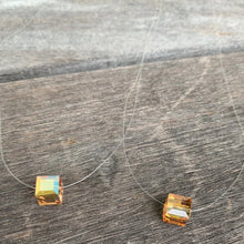 Load image into Gallery viewer, Metallic Sunshine Floating Crystal Necklace