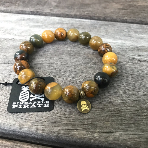 Wooden Agate Solo Stretch Bracelet